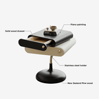 Italian Cream Modern End Table With Two Drawers