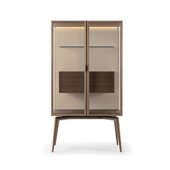 Italian Glass Wine Cabinet With Stainless Steel Frame