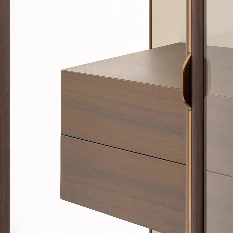 Italian Glass Wine Cabinet With Stainless Steel Frame