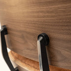 Italian Minimalist Chenille Office Chair With Walnut Back and Silent Casters