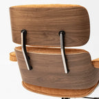 Italian Minimalist Chenille Office Chair With Walnut Back and Silent Casters