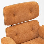 Italian Minimalist Chenille Office Chair With Walnut Back and Silent Casters