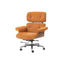 Italian Minimalist Chenille Office Chair With Walnut Back and Silent Casters