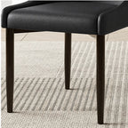 Italian Minimalist Dining Chair Series with Curved Arms, Leather Upholstery and Slim Steel Legs