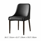 Italian Minimalist Dining Chair Series with Curved Arms, Leather Upholstery and Slim Steel Legs