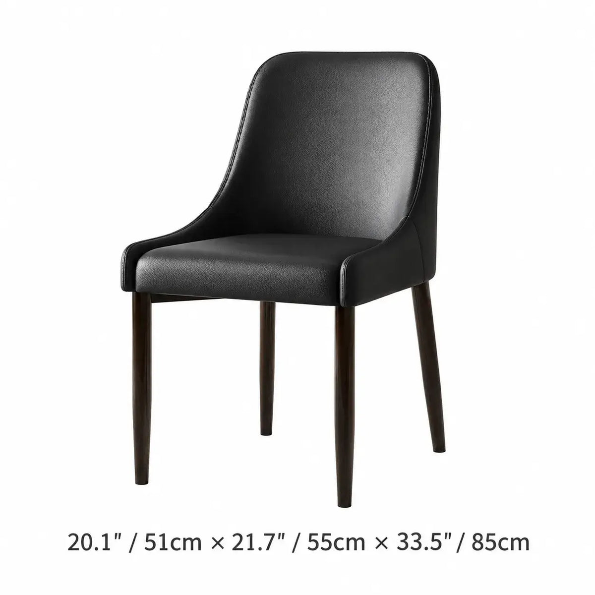Italian Minimalist Dining Chair Series with Curved Arms, Leather Upholstery and Slim Steel Legs