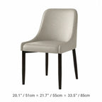 Italian Minimalist Dining Chair Series with Curved Arms, Leather Upholstery and Slim Steel Legs