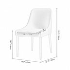 Italian Minimalist Dining Chair Series with Curved Arms, Leather Upholstery and Slim Steel Legs Dimensions