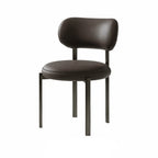 Italian Minimalist Dining Chair Series with Curved Back and Slim Metal Legs