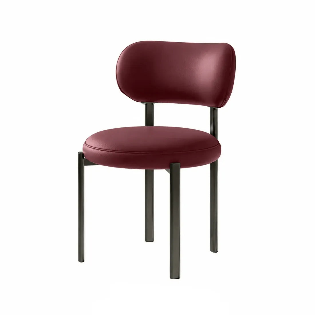 Italian Minimalist Dining Chair Series with Curved Back and Slim Metal Legs