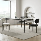 Italian Minimalist Dining Chair Series with Curved Back and Slim Metal Legs