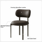Italian Minimalist Dining Chair Series with Curved Back and Slim Metal Legs