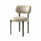 Italian Minimalist Dining Chair Series with Curved Back and Slim Metal Legs