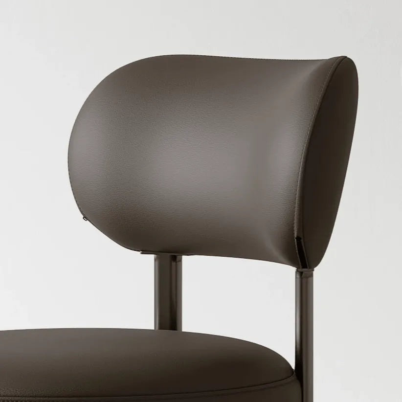 Italian Minimalist Dining Chair Series with Curved Back and Slim Metal Legs