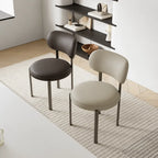 Italian Minimalist Dining Chair Series with Curved Back and Slim Metal Legs