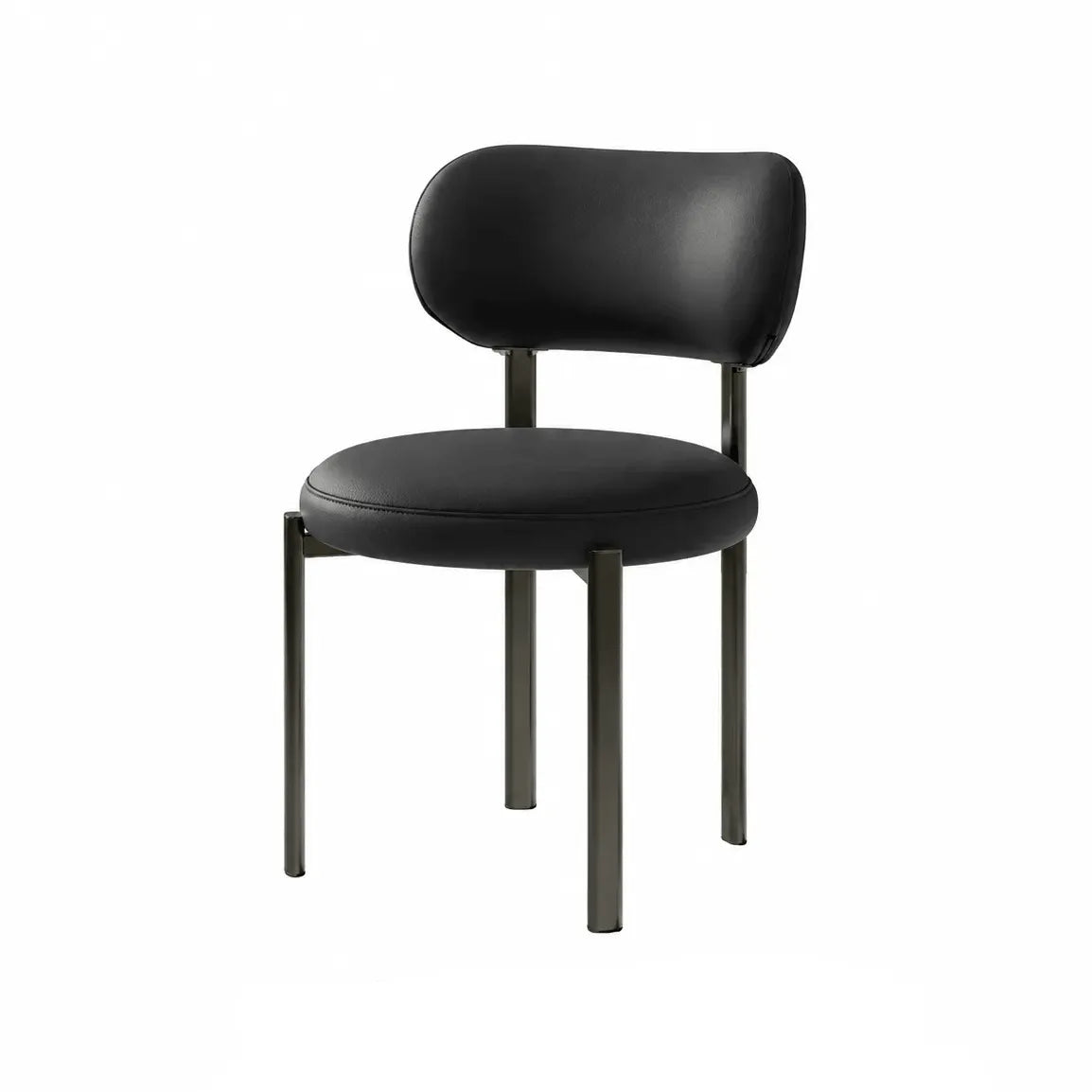 Italian Minimalist Dining Chair Series with Curved Back and Slim Metal Legs