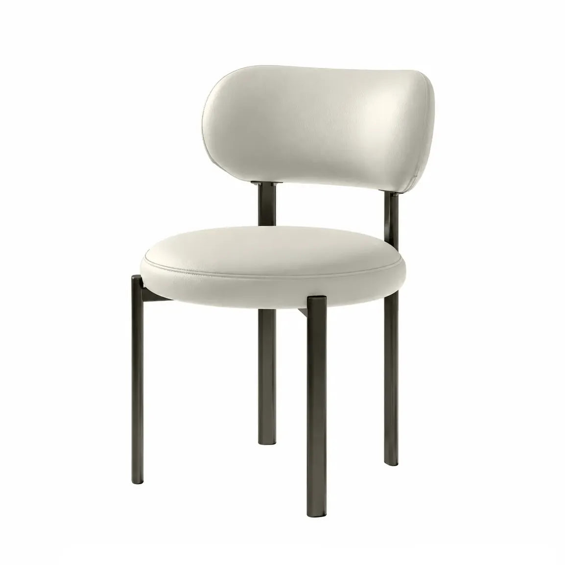 Italian Minimalist Dining Chair Series with Curved Back and Slim Metal Legs