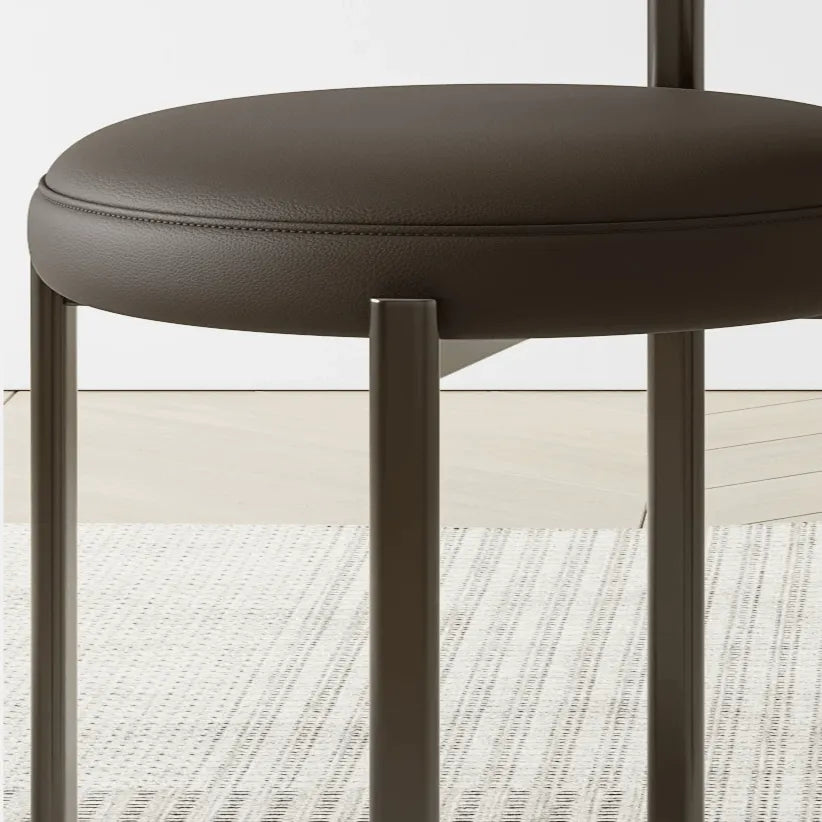 Italian Minimalist Dining Chair Series with Curved Back and Slim Metal Legs