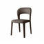 Italian Minimalist Dining Chair Series with Cutout Back and Leather Upholstery