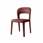 Italian Minimalist Dining Chair Series with Cutout Back and Leather Upholstery
