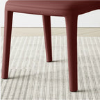 Italian Minimalist Dining Chair Series with Cutout Back and Leather Upholstery
