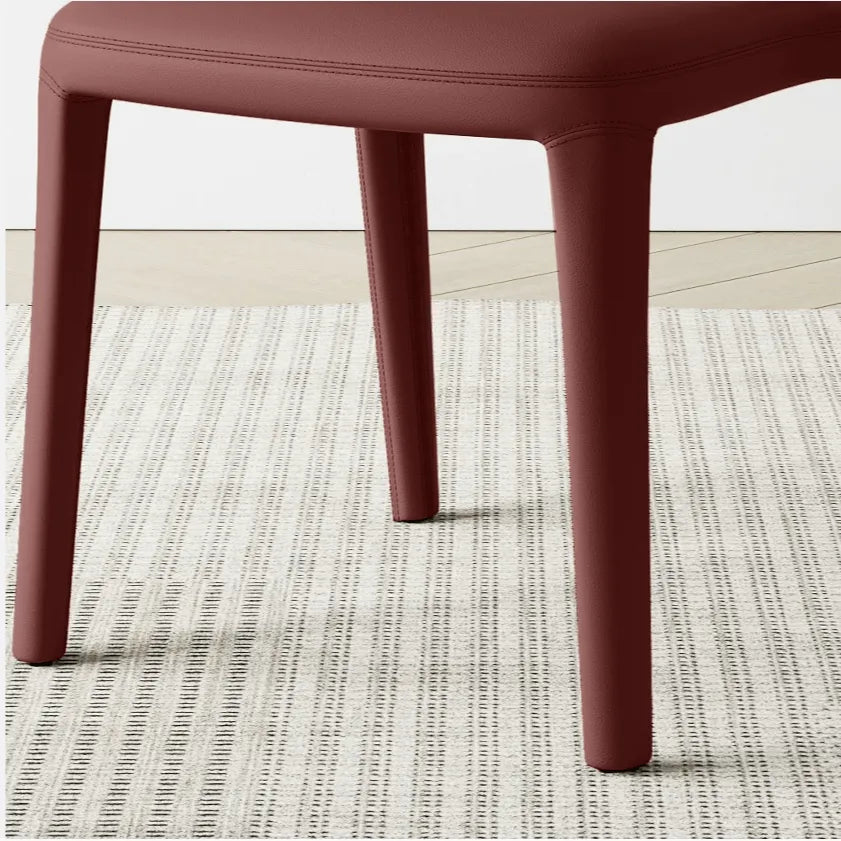 Italian Minimalist Dining Chair Series with Cutout Back and Leather Upholstery
