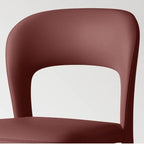 Italian Minimalist Dining Chair Series with Cutout Back and Leather Upholstery