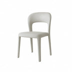 Italian Minimalist Dining Chair Series with Cutout Back and Leather Upholstery