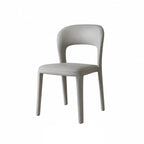 Italian Minimalist Dining Chair Series with Cutout Back and Leather Upholstery