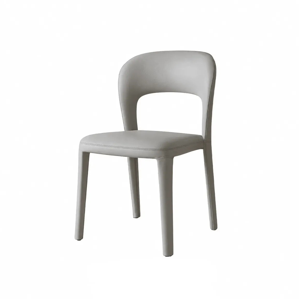 Italian Minimalist Dining Chair Series with Cutout Back and Leather Upholstery