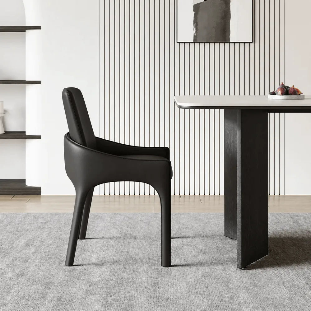 Italian Minimalist Dining Chair Series with Floating Back and Sleek Frame