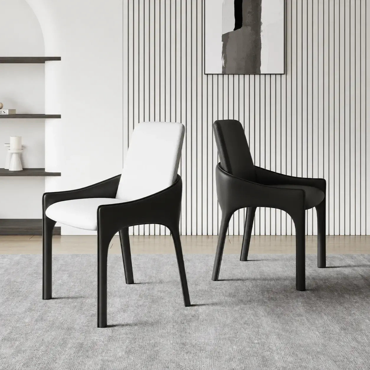 Italian Minimalist Dining Chair Series with Floating Back and Sleek Frame Secondary image