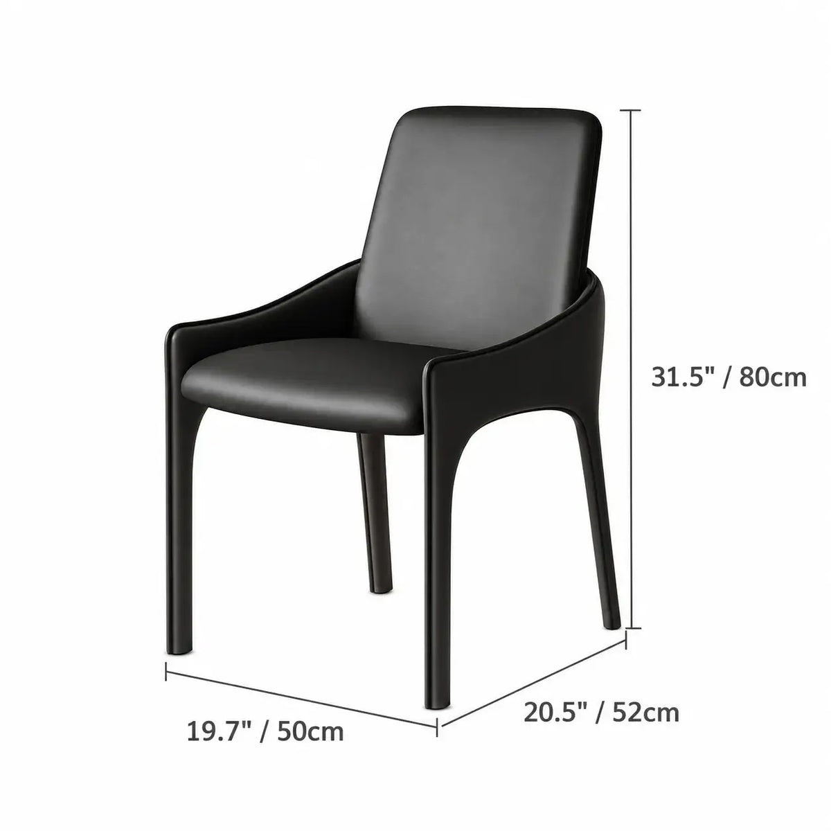 Italian Minimalist Dining Chair Series with Floating Back and Sleek Frame