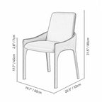 Italian Minimalist Dining Chair Series with Floating Back and Sleek Frame Dimensions
