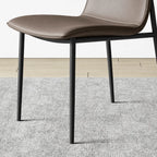 Italian Minimalist Dining Chair Series with Matte Leather and Slim Metal Legs