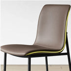 Italian Minimalist Dining Chair Series with Matte Leather and Slim Metal Legs