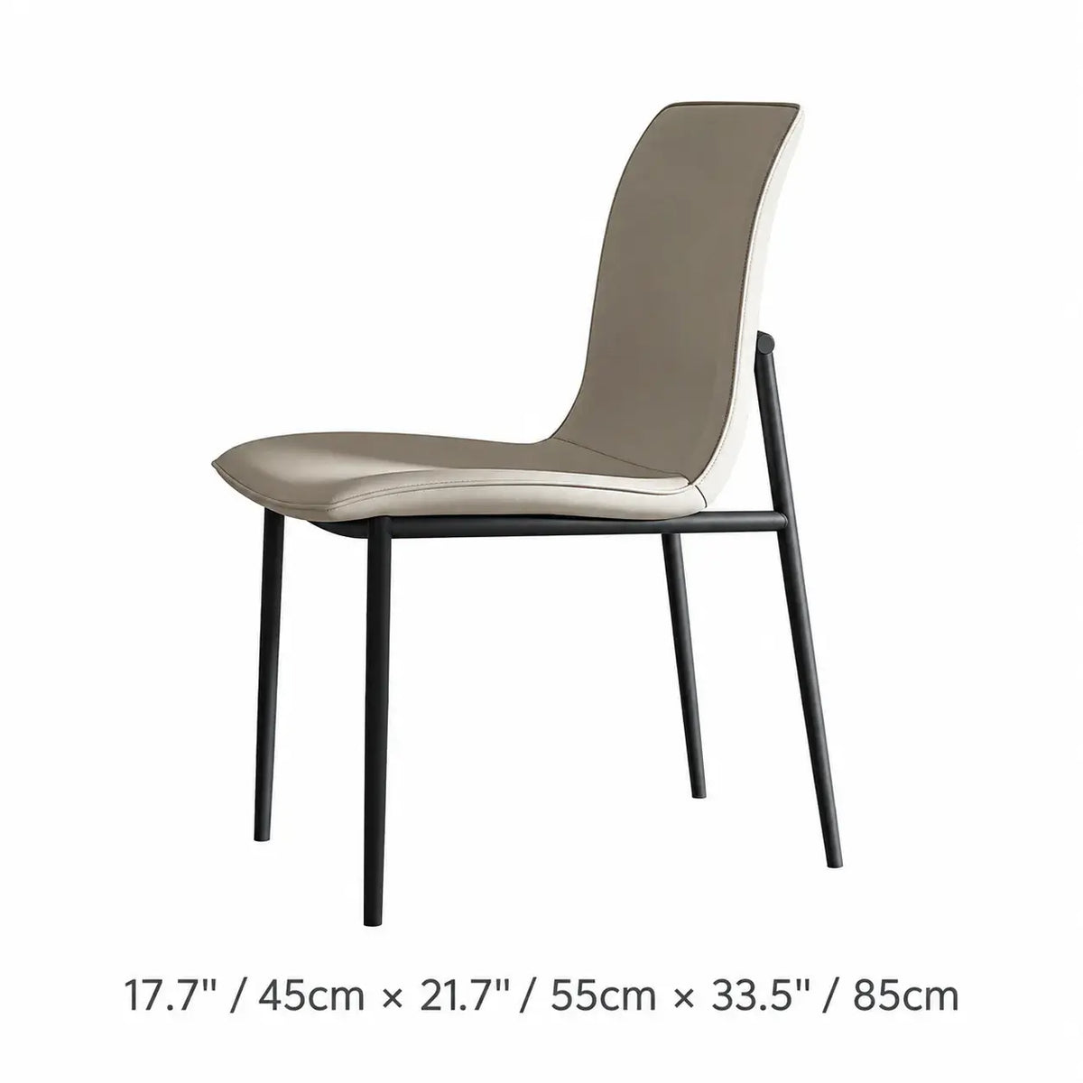 Italian Minimalist Dining Chair Series with Matte Leather and Slim Metal Legs