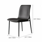 Italian Minimalist Dining Chair Series with Matte Leather and Slim Metal Legs