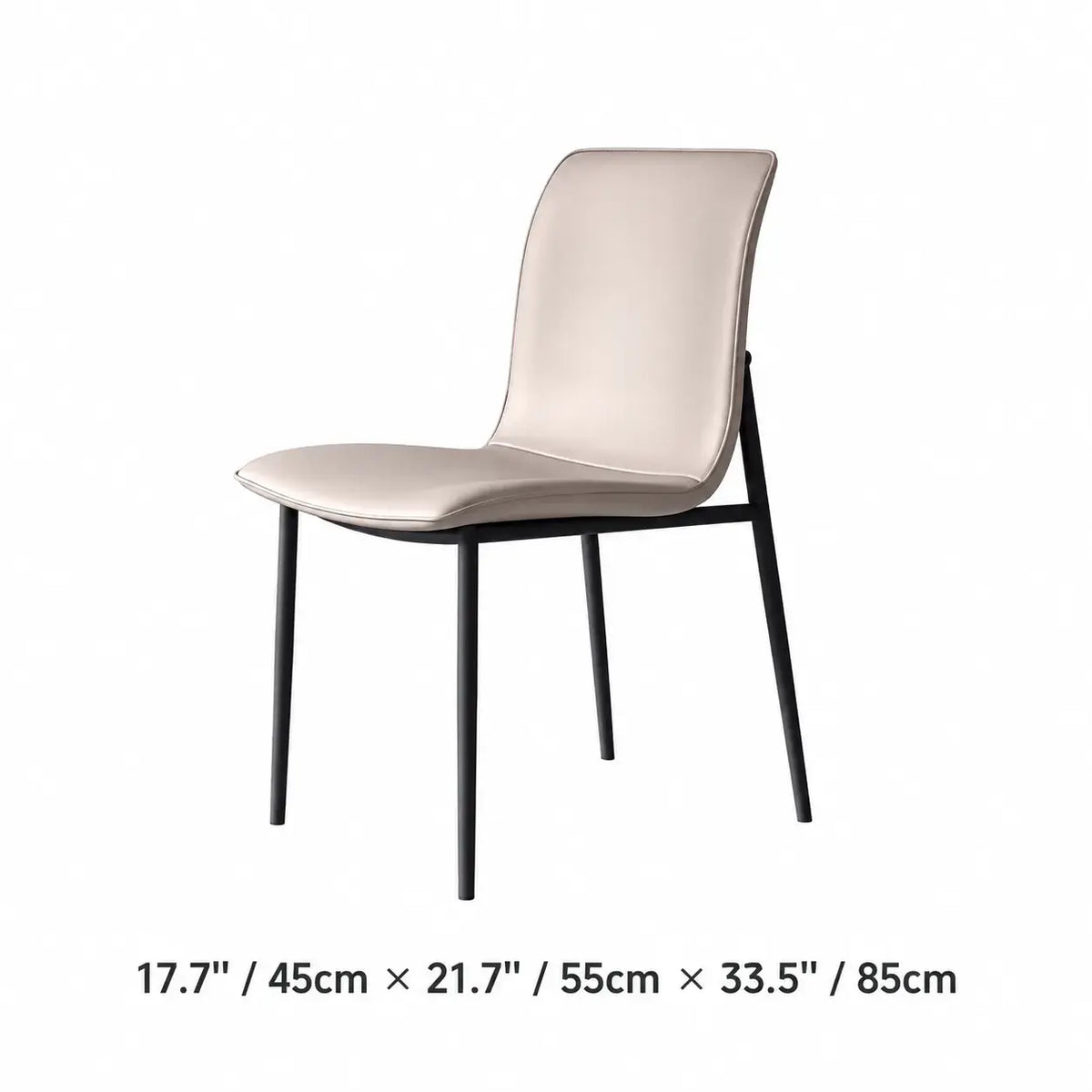 Italian Minimalist Dining Chair Series with Matte Leather and Slim Metal Legs
