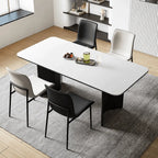 Italian Minimalist Dining Chair Series with Matte Leather and Slim Metal Legs