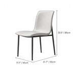 Italian Minimalist Dining Chair Series with Matte Leather and Slim Metal Legs