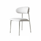 Italian Minimalist Dining Chair Series with Stainless Steel Legs and Curved Back