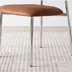 Italian Minimalist Dining Chair Series with Stainless Steel Legs and Curved Back