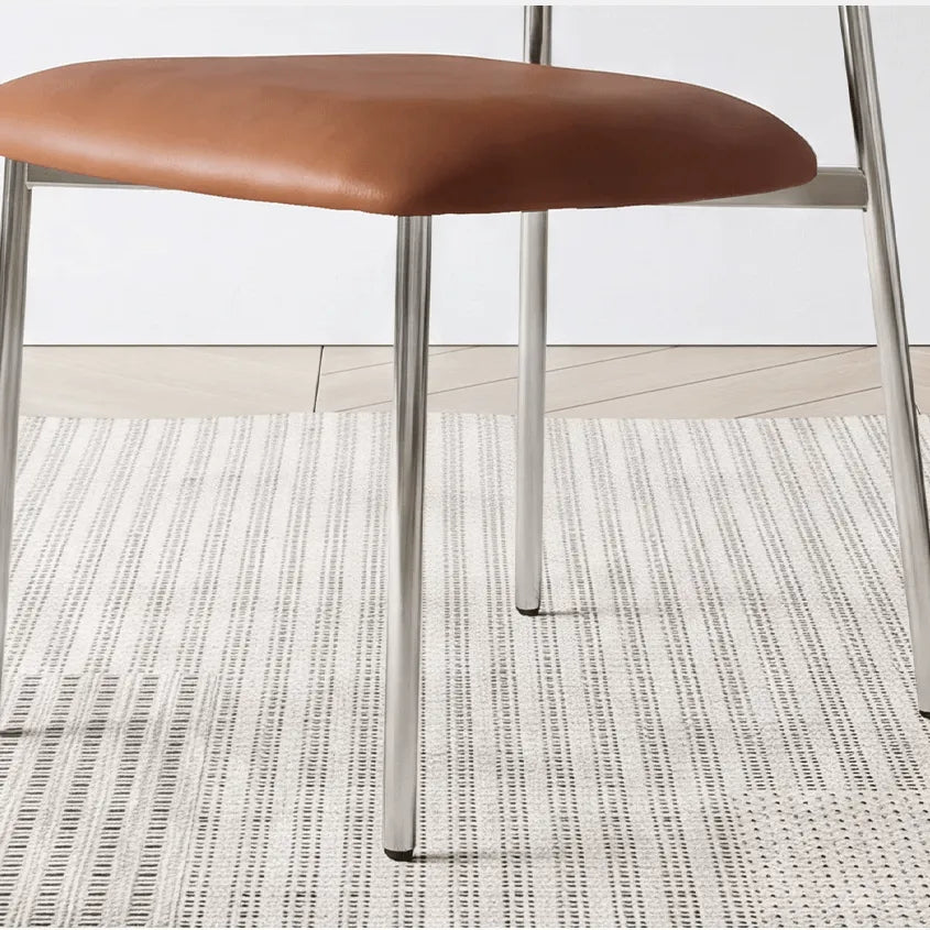Italian Minimalist Dining Chair Series with Stainless Steel Legs and Curved Back