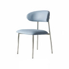 Italian Minimalist Dining Chair Series with Stainless Steel Legs and Curved Back