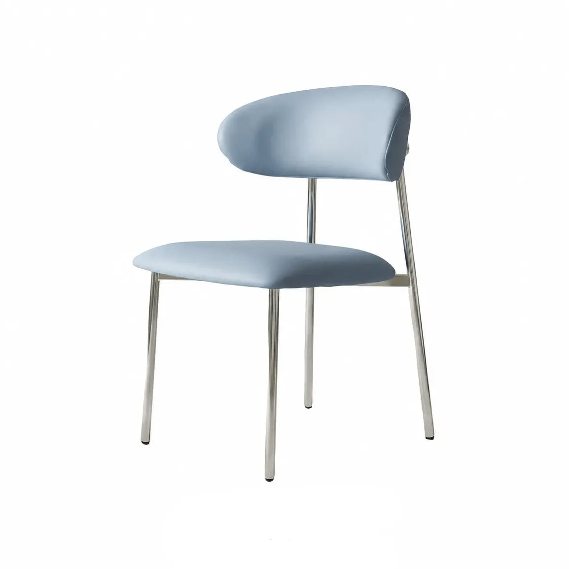 Italian Minimalist Dining Chair Series with Stainless Steel Legs and Curved Back