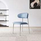 Italian Minimalist Dining Chair Series with Stainless Steel Legs and Curved Back