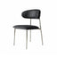 Italian Minimalist Dining Chair Series with Stainless Steel Legs and Curved Back