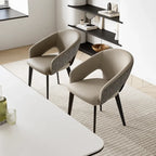 Italian Minimalist Dining Chair Series with Woven Back and Dual Base Options