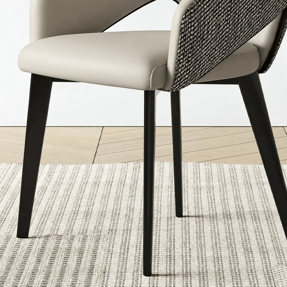 Italian Minimalist Dining Chair Series with Woven Back and Dual Base Options